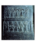 Detail from the Black Obelisk, Found at Nimrud, Iraq, c.825 BC Reproduction procédé giclée par Assyrian 