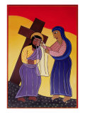 Jesus and Veronica, No. 6 in 14 Stations of the Cross Series, 2002 Giclee Print by Laura James