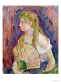 Young Girl with a Fan, 1893 Giclee Print by Berthe Morisot