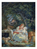 Annette and Lubin Giclee-trykk av Pierre Antoine Baudouin Annette and Lubin Giclee-trykk av Pierre Antoine Baudouin