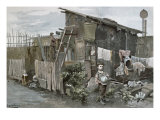 Poverty in Paris: The Passage Gergovie, 1884 Giclee Print by Felicien Baron De Myrbach-rheinfeld