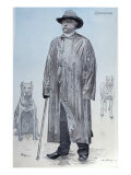 Chancellor Bismarck and His Dogs, La Revue Illustree Engraved by Florian, October 1887 Giclee Print by De La Barre