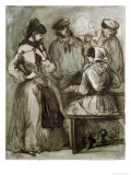 Grisettes and Workers Lámina giclée por Constantin Guys