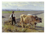 The Furrow, 1897 reproduction procédé giclée par Edouard Debat-Ponsan