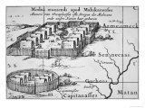 Iroquois Village, 1651 Impressão giclée por Nicolas Visscher Iroquois Village, 1651 Impressão giclée por Nicolas Visscher