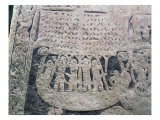 Detail of a Picture Stone Depicting the Last Voyage of the Deceased, from the Isle of Gotland Giclée-Druck von Viking 