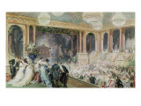 Dinner at the Tuileries, 1867 Giclee-trykk av Henri Baron Dinner at the Tuileries, 1867 Giclee-trykk av Henri Baron