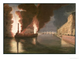 Fireworks on the Seine Giclee Print by Francesco Piranesi