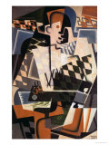 Harlequin with a Guitar, 1917 reproduction procédé giclée par Juan Gris