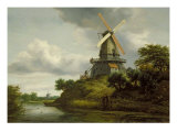 Windmill by a River Giclee Print by Jacob Isaaksz. Or Isaacksz. Van Ruisdael