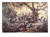Seminole Indians Ambush a Us Marines Supply Wagon, 11th September 1812 Giclee Print by C.h. Waterhouse
