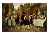 The Servants' Fair at Bouxwiller Giclee Print by Charles Francois Marchal