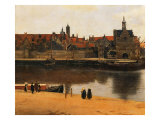 View of Delft, c.1660-61 reproduction procédé giclée par Jan Vermeer
