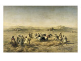 Threshing Wheat in Algeria, 1853 Giclee Print by Adolphe Pierre Leleux