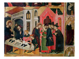The Altarpiece of Ss. Mark and Ania, Detail of a Shoemender's Stall, Catalan School, 1346 Giclee Print by Arnau Bassa