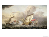 The Royal Yacht Mary Exchanging Salutes Giclee Print by Cornelis Van De Velde