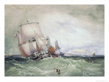 View of Scarborough, with a Collier Brig Giclee-trykk av William Roxby Beverly