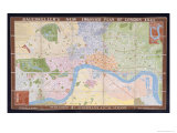 Bauerkeller's New, Embossed, Plan of London, 1841 Giclee-trykk av George Bauerkeller