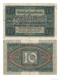 Ten Mark Banknote, 1920 Giclee Print