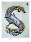 Capital Letter S, from L'Art Croquis D'Animaux, Published Paris, c.1920 Giclee Print by Jean Saude