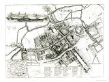 Map of Oxford, 1643 Giclee Print by Wenceslaus Hollar