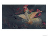 Monstrous Animal with the Head of a Cock, Spitting Flames, Illustration from the Jigoku Zoshi Giclee Print by Tokiwa Mitsunaga 