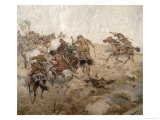 Capturing of the Aul Akhtulga Giclee Print by Franz Roubaud