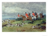 Fox Hunting in Surrey Lámina giclée por Randolph Caldecott