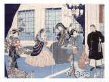 The Salon of a House of Foreign Merchants at Yokohama, 1861 reproduction procédé giclée par Utagawa Sadahide