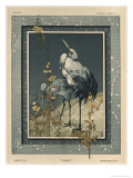 Storks, Plate 40, Fantaisies Decoratives, Librairie de L'Art, Paris, 1887 reproduction procédé giclée par Jules Auguste Habert-dys