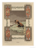 Cows, Plate 39, Fantaisies Decoratives, Librairie de l'Art, Paris, 1887 Lámina giclée por Jules Auguste Habert-dys