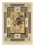 Birds, Plate 35, Fantaisies Decoratives, Librairie de l'Art, Paris, 1887 reproduction procédé giclée par Jules Auguste Habert-dys