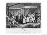 Sister Victoire Darras Tending the Cholera Victims at the Hotel-Dieu of Chauny, 1832 Reproduction procédé giclée par Napoleon Thomas
