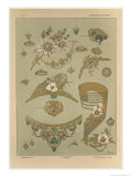 Jewels, Plate 39, Fantaisies Decoratives, Librairie de l'Art, Paris, 1887 reproduction procédé giclée par Jules Auguste Habert-dys