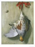 Trompe L'Oeil with Partridge, 1666 Giclee Print by Hendrik De Fromantiou