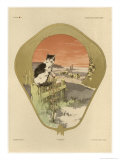 Fan, Plate 16, Fantaisies Decoratives, Librairie de l'Art, Paris, 887 reproduction procédé giclée par Jules Auguste Habert-dys