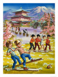Wee Willie Winkie Goes to a Japanese Park and Discovers an Odd Children's Racing Game Giclee Print by John Worsley
