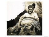Mohammed Khan Discovers the Body of a Big Fish in a Pool Giclee Print by G. W Backhouse
