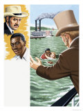 Unidentified Man Rescuing a Girl Who Has Falled from a Paddle Steamer Giclee Print by Jack Keay