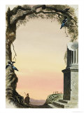 Cartouche with Crucifixion in the Distance Giclee Print by Francis Phillipps