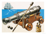 Naval Cannon of Late 18th Century Giclee Print by Dan Escott