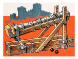 Wrought-Iron Breechblock Cannon on Wooden Support Giclee Print by Dan Escott