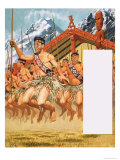 Dancing Round the World: Into Battle! the Maori Giclee-trykk av Robert Brook