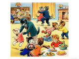 Num Num and His Funny Family Giclée-tryk af Gordon Hutchings Num Num and His Funny Family Giclée-tryk af Gordon Hutchings