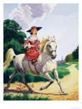 Lady Riding Sidesaddle on a Horse Giclee Print by J. Bernard Long