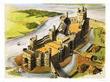Caernarvon Castle in the Time of King Edward the First Giclee Print by Michael Godfrey