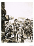 Mormon Settlers Prepare to Trek Across America Reproduction procédé giclée par Gerry Wood