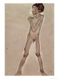 Nude Boy Standing reproduction procédé giclée par Egon Schiele
