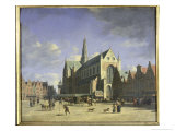 The Groote Markt Giclee-trykk av Gerrit Adriaensz Berckheyde The Groote Markt Giclee-trykk av Gerrit Adriaensz Berckheyde