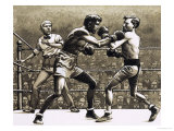 Jimmy Wilde Boxing Pancho Villa in New York Giclée-tryk af Pat Nicolle